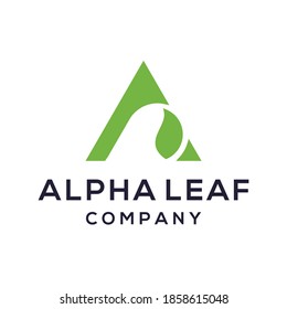 Alpha Logo Designs With Leaf Technology 