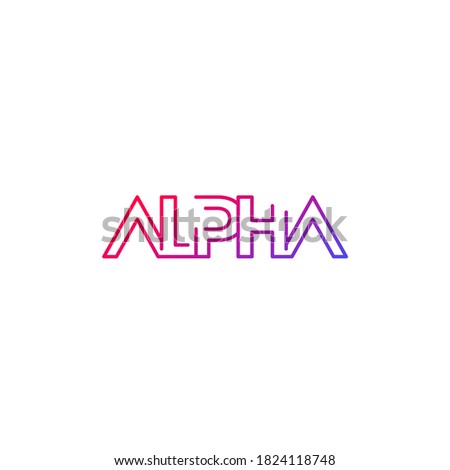 Alpha logo, line minimal design
