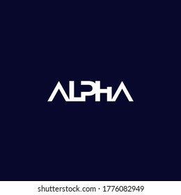 Alpha-Logo auf dunklem, minimalem Design