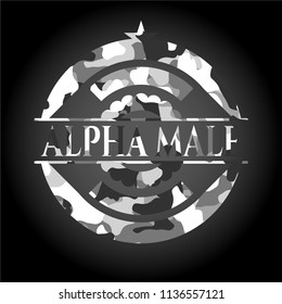 Alpha Male grey camo emblem