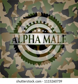 Alpha Male on camouflage pattern