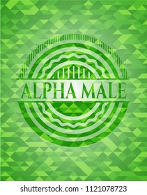 Alpha Male realistic green mosaic emblem