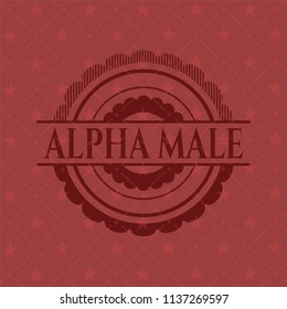 Alpha Male retro red emblem