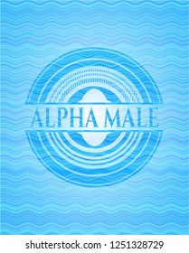 Alpha Male water representation badge background.