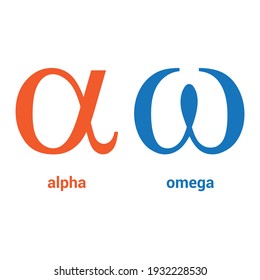 Alpha And Omega Greek Alphabet Letters Symbols On White Background