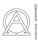 alpha omega on white background for tattoo symbol religion icon logo. vector illustration