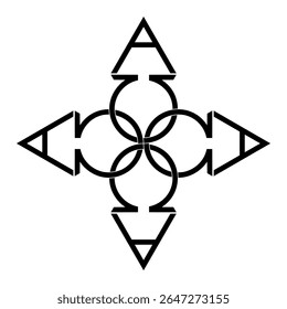 Alfa Omega sobre fondo blanco para el logotipo del icono de la religión del símbolo del tatuaje. Ilustración vectorial