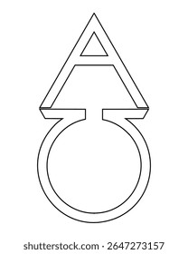 Alfa Omega sobre fondo blanco para el logotipo del icono de la religión del símbolo del tatuaje. Ilustración vectorial