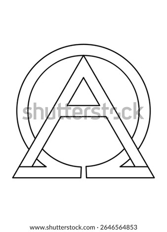 alpha omega on white background for tattoo symbol religion icon logo. vector illustration