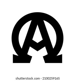 Alpha And Omega Symbol Icon. Clipart Image Isolated On White Background