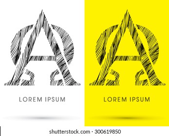 Alpha and Omega,Font , hair line, graphic vector.