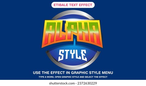 Alpha Style 3D editable text effect template