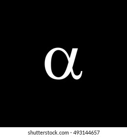 Alpha Symbol Flat Icon On Black Background