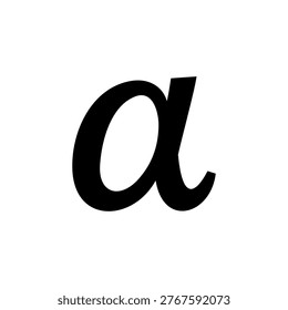 Alpha symbol icon silhouette vector flat illustration design.