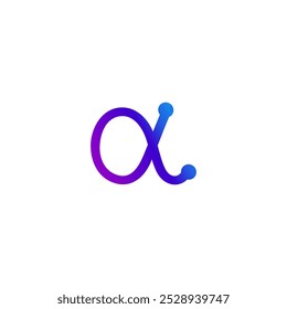 Alpha symbol logo iicon design illustration template