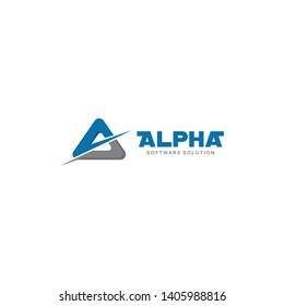 Alpha Triangle Logo design Concept