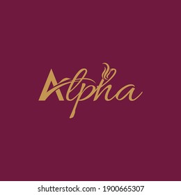 Alpha typography logo vector illustrator