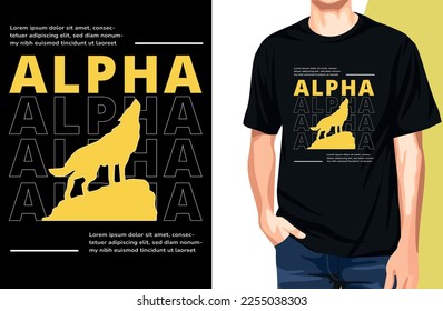 ALPHA Typography T-shirt Design With Mockup