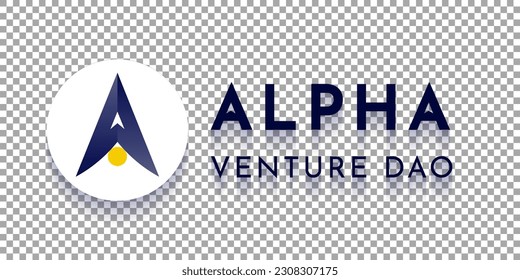 Alpha Venture DAO (ALPHA) cryptocurrency logo worldmark isolated on transparent png background vector svg