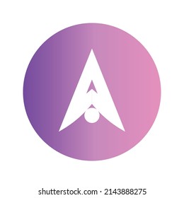 Alpha Venture DAO Cryptocurrency token icon. ALPHA token symbol. Cryptocurrency vector icon. Flat Vector illustration - Vector svg