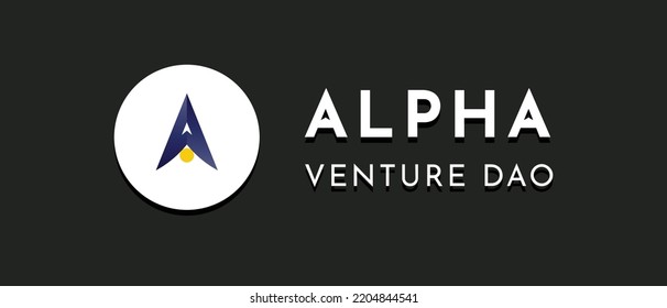 Alpha Venture DAO cryptocurrency ALPHA token, Cryptocurrency logo on isolated background with text. svg