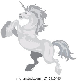 Alpha White Unicorn Standing - Vector