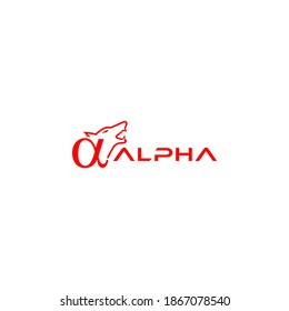 Alpha Wolf Logo Design Vector