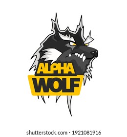 Logo del lobo alfa que muestra fuerza, estrategia y ambición