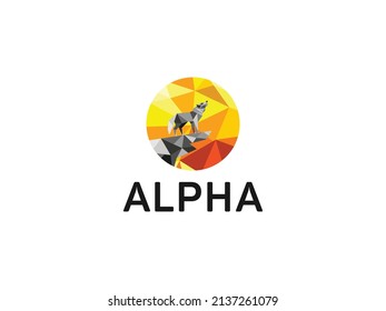 Alpha wolf logo vector design