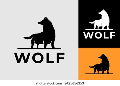 Alpha Wolf Silhouette Logo Design