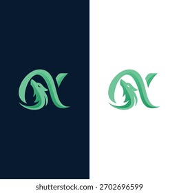 Plantilla de logotipo de símbolo de lobo alfa