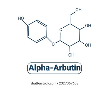 Alpha-arbutin plant molecule skeletal formula vector illustration. svg