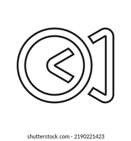 Alphabe, ancient, circle outline icon. Line art vector.