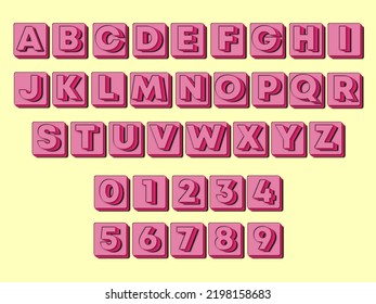 Alphabet In 3d Block Letter Font