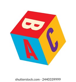 Alphabet 3d Cube Block With A B C Letters Icon