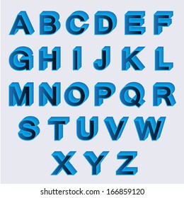 Alphabet 3d, font type design