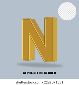 Alphabet 3D-Rendering-Gold-Stil