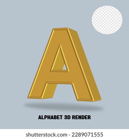 estilo de aurícula 3D de renderizado por alfabeto
