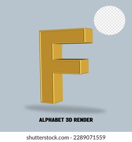 alphabet 3D render gold style