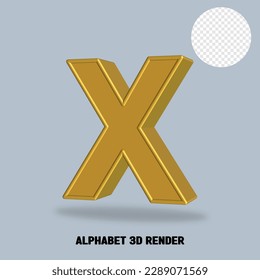 Alphabet 3D-Rendering-Gold-Stil