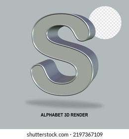 ALPHABET 3D RENDER SILVER STYLE