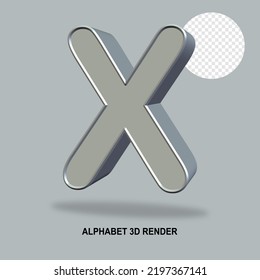 ALPHABET 3D RENDER SILVER STYLE
