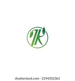 Alfabeto 7K Leaf Letter 7 and K Logo Design, 7K Leaf Creative Typography Vector Template Symbol Logotipo moderno