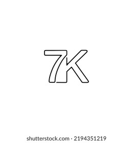 Alphabet 7K Letter 7 and K Logo Design, 7K  Creative Typography Vector Template Symbol Modern Logo