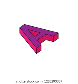 alphabet A, 3D colored isometric icon. Element of 3d words and symbols icon for mobile concept and web apps. Isometric alphabet A, 3D icon can be used for web and mobile