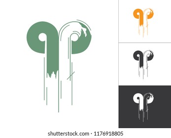 Alphabet a, p, q Logotype Linked Concept in Vector Illustration. Modern Abstract Letter Logo Design Elements in Orange Green Color with White Background. Alphabet p, a, q Inside This Designs Elements.