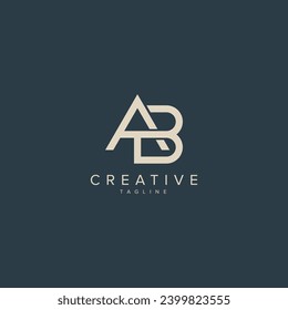 Alphabet AB BA letter modern monogram style logo vector element.