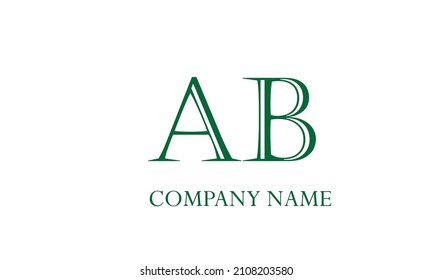 Plantilla de vector de texto de monograma abstracto con el logotipo AB o BA