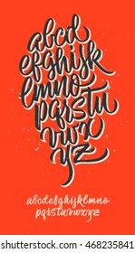 alphabet, ABC, calligraphy, composition of handwritten letters on background