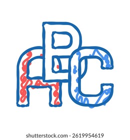 alphabet abc english doodle icon sketch vector. alphabet abc english sign. isolated symbol illustration